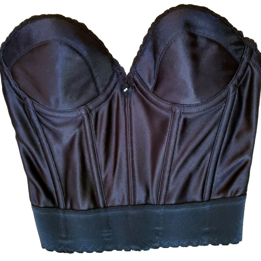 Exclusively Yours SUBTRACT 34B Black Strapless Backless Longline Corset Bra 7894